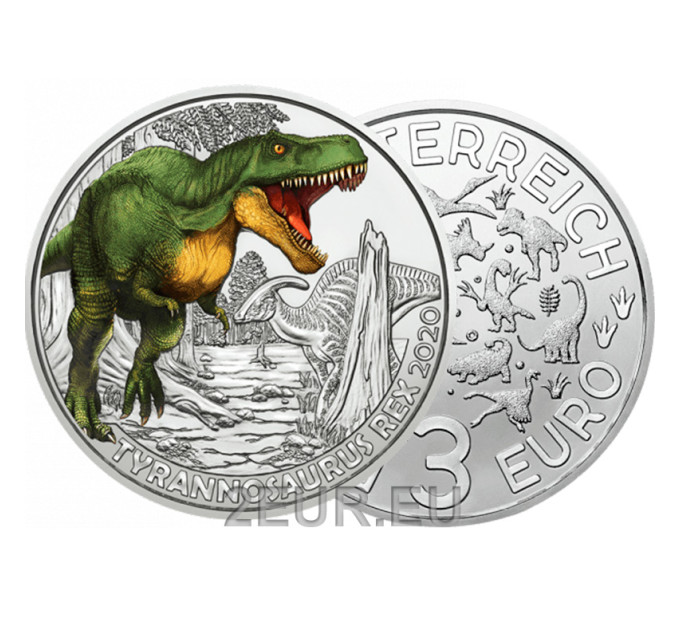 Austria 3 euro coin 2020-4 - Tyrannosaur rex for 50.50 € ✅