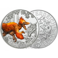 Austria 3 euros moneda 2021-2 - Deinonychus antirrhopus