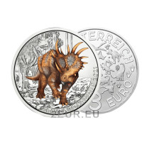 Austria 3 euros moneda 2021-3 - Styracosaurus albertensis