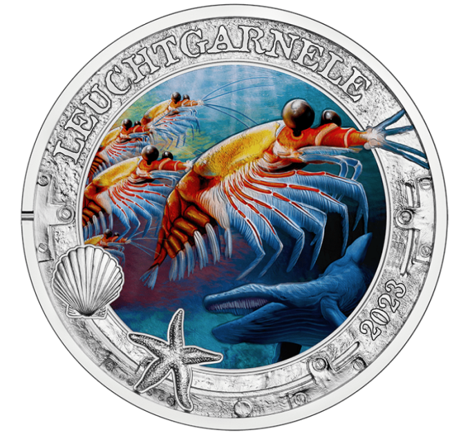 Austria 3 euro coin 2023-2 - Luminous Marine Life - Antarctic Krill for 16.00 € ✅