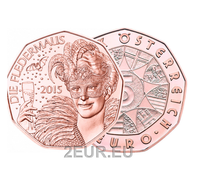 Moneda de 5 euros de Austria 2015 - El murciélago por 12.00 € ✅