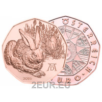 Moneda 5 euros Austria 2016 - Liebre duerer
