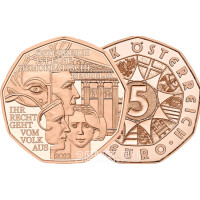 Austria 5 euros de Moneda 2022 - DEMOCRACIA