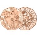 Austria 5 euro coin 2023 - NEW YEAR COIN 2023 - PIG for 7.00 € ✅