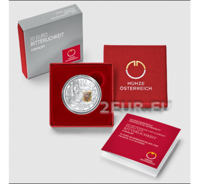 Austria 10 euro Silver coin Proof 2019 - CHIVALRY for 49.00 € ✅