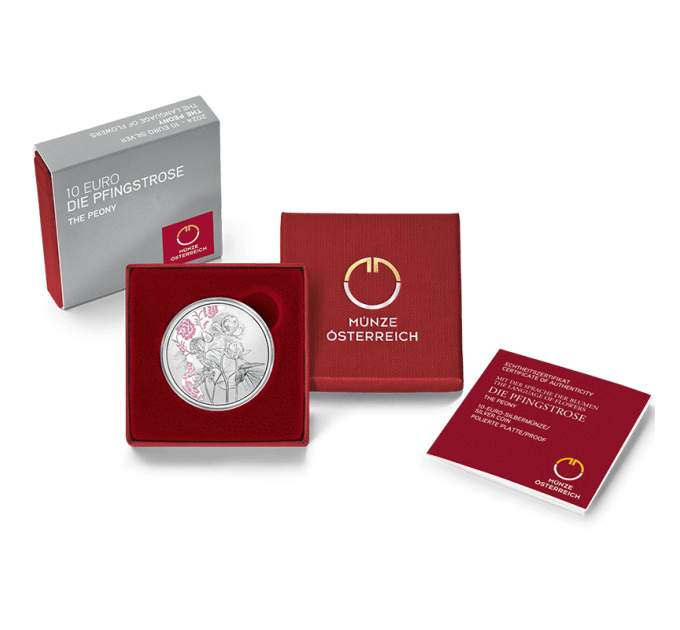 Austria 10 euro Silver coin Proof 2024 - PEONY for 57.00 € ✅