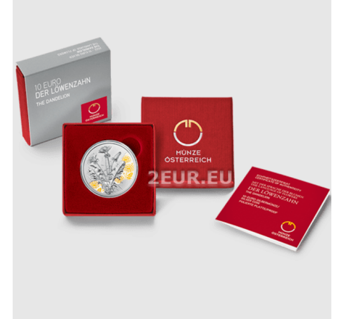 Austria 10 euros Moneda de plata Proof 2022 - EL DIENTE DE LEÓN por 57.00 € ✅