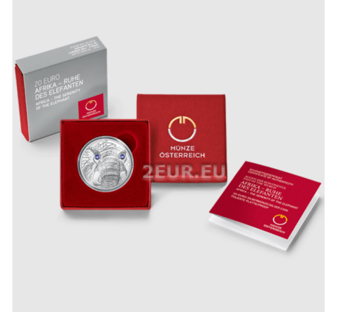 Austria 20 euro Silver coin 2022 – Eyes of the World - Africa - Serenity of the Elephant for 75.00 € ✅