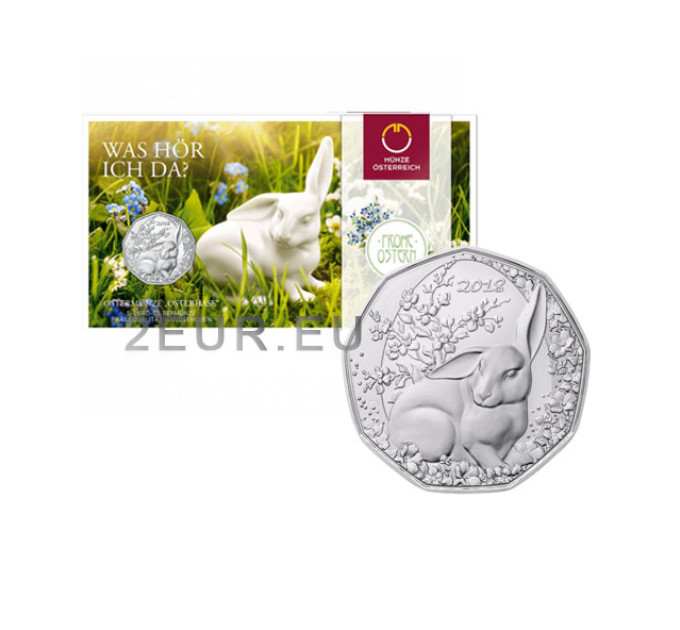 Austria 5 euro Silver coin 2018 - Easter Bunny for 26.50 € ✅