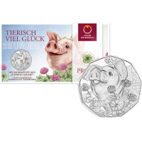 Austria 5 euro Silver coin 2023 - New Year coin 2023 - PIG