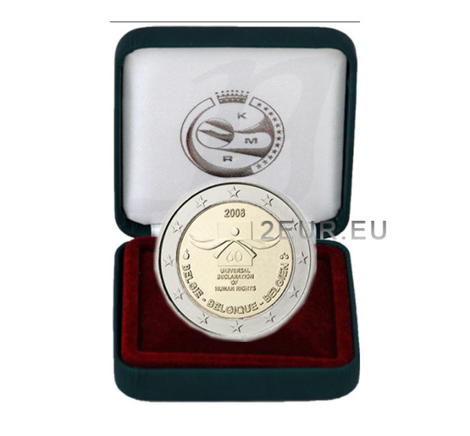 Bélgica 2 euros proof 2008 - 60 Aniversario de la Promulgación de los Derechos Humanos por 59.00 € ✅