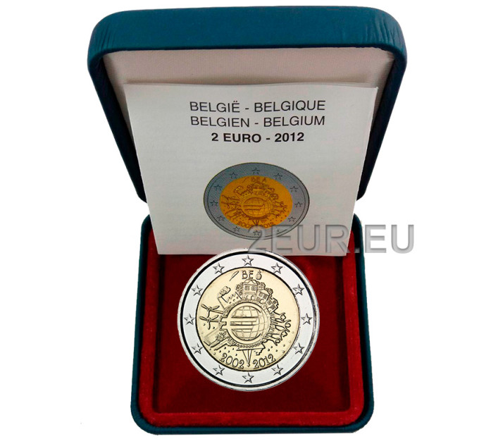 Belgium 2 euro proof 2012 - 10 years of euro for 35.00 € ✅
