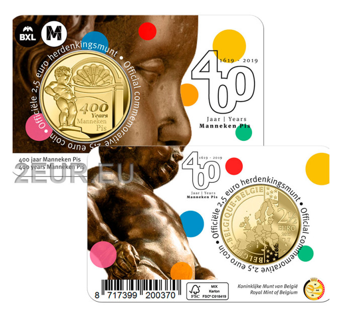 Belgium 2,5 euro BU 2019 - 400 years old manneken pis - NL for 11.00 € ✅