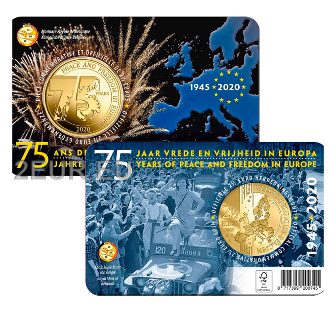 Bélgica 2,5 euros BU 2020 - 75 años de paz y libertad en europa - FR por 13.50 € ✅
