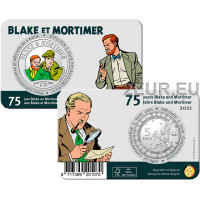Bélgica 5 euros BU 2021 - 75 años de Blake y Mortimer - color
