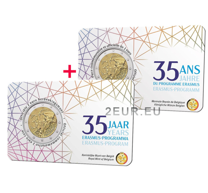 Bélgica 2 euros BU 2022-2 - 35 Años del Erasmus - NL+FR por 45.00 € ✅