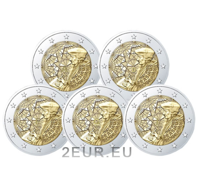 Germany 2 euro UNC 2022 - 35 Years of the Erasmus - ADFGJ for 15.00 € ✅