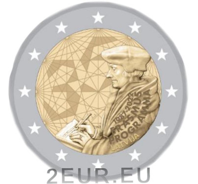 Letonia 2 euros UNC 2022 - 35 años del Erasmus por 3.50 € ✅