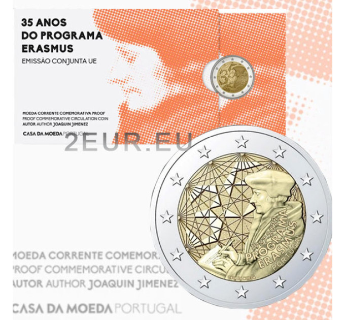 Portugal 2 euros proof 2022 - 35 Años del Erasmus por 31.00 € ✅