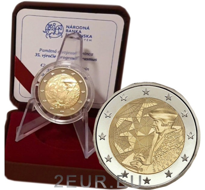Slovakia 2 Euro proof 2022 - 35 Years of the Erasmus for 195.00 € ✅