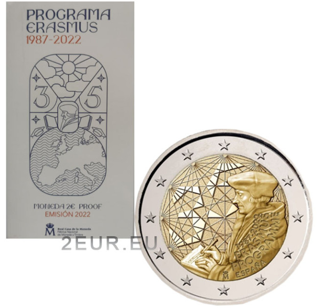 España 2 euros proof 2022 - 35 Años del Erasmus por 34.00 € ✅