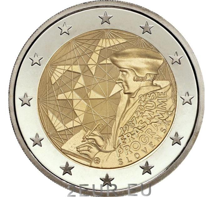 Eslovaquia 2 euros UNC 2022 - 35 Años Erasmus por 3.50 € ✅