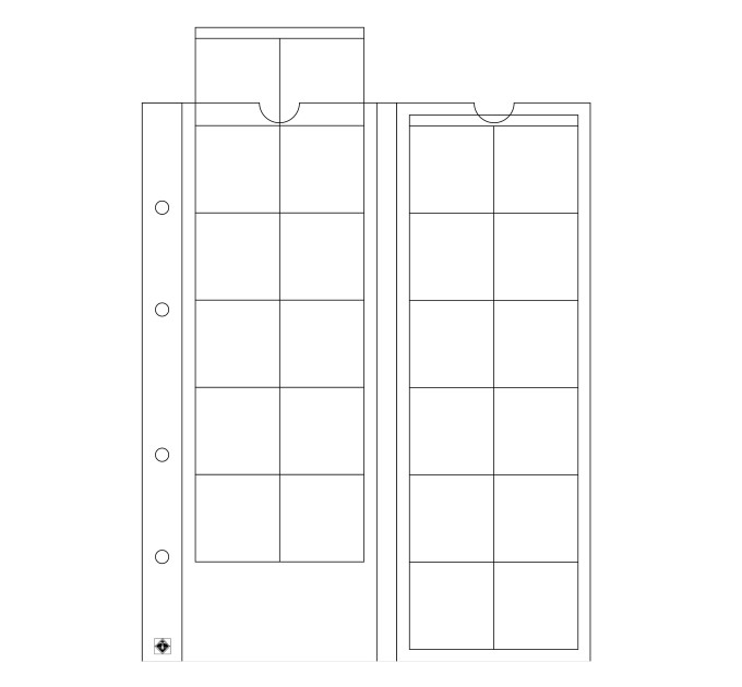 HOJA DE MONEDAS - OPTIMA (LEUCHTTURM) - 24 MONEDAS hasta 34 mm Ø, transparente por 1.50 € ✅