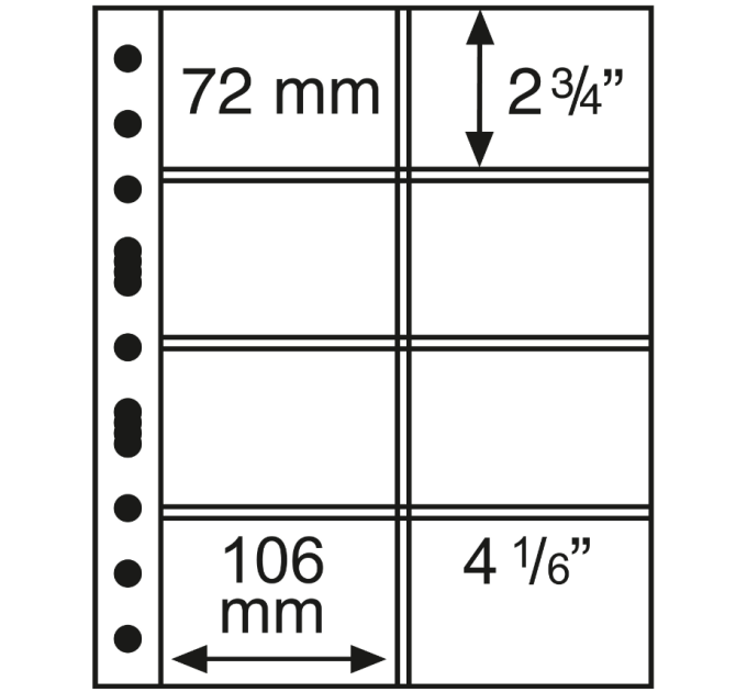 SHEET FOR COINS CARD - OPTIMA (LEUCHTTURM) - 8 COINS for 2.00 € ✅
