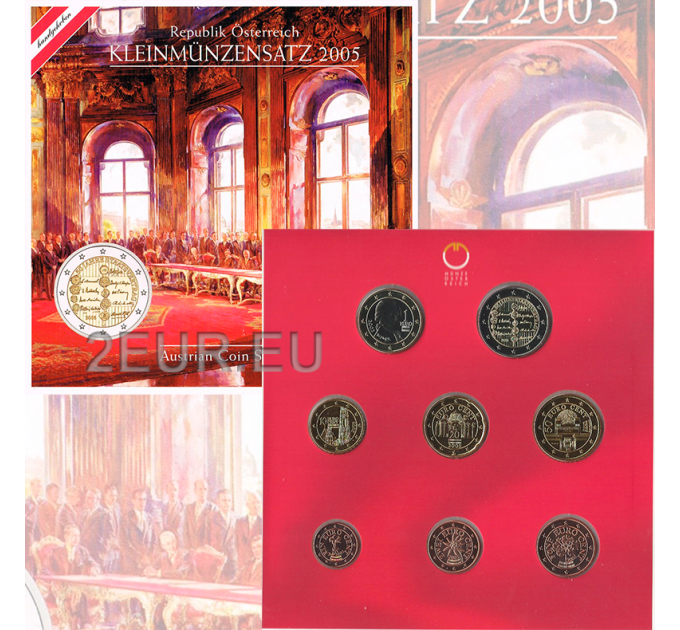 Austria Euro coin set BU 2005 for 23.00 € ✅