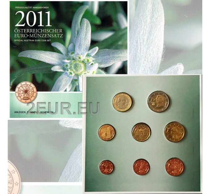 Austria Euro coin set BU 2011 for 25.50 € ✅