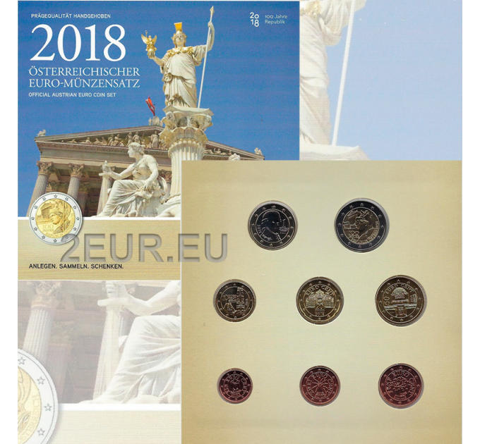 Austria Cartera Euro BU 2018 - Centenario de la República de Austria por 28.50 € ✅