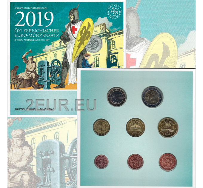 Austria Cartera Euro BU 2019 - 825 aniversario de la Casa de la Moneda de Viena por 29.50 € ✅