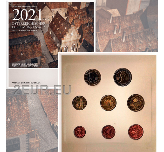 Austria Cartera Euro BU 2021 - La primera Casa de la Moneda de Viena por 29.50 € ✅