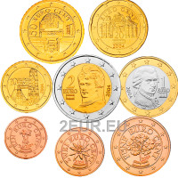 Austria Euro coin set UNC 2004