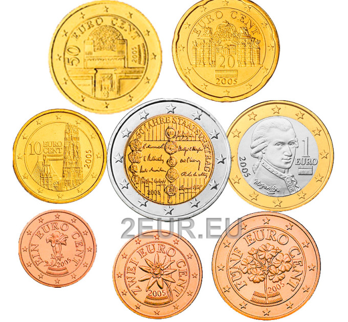 Austria Cartera Euro UNC 2005 por 14.50 € ✅