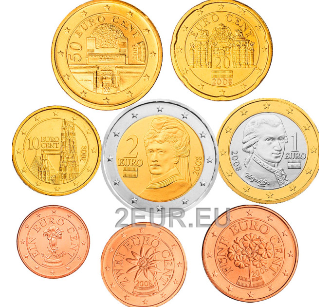 Austria Cartera Euro UNC 2008 por 9.50 € ✅