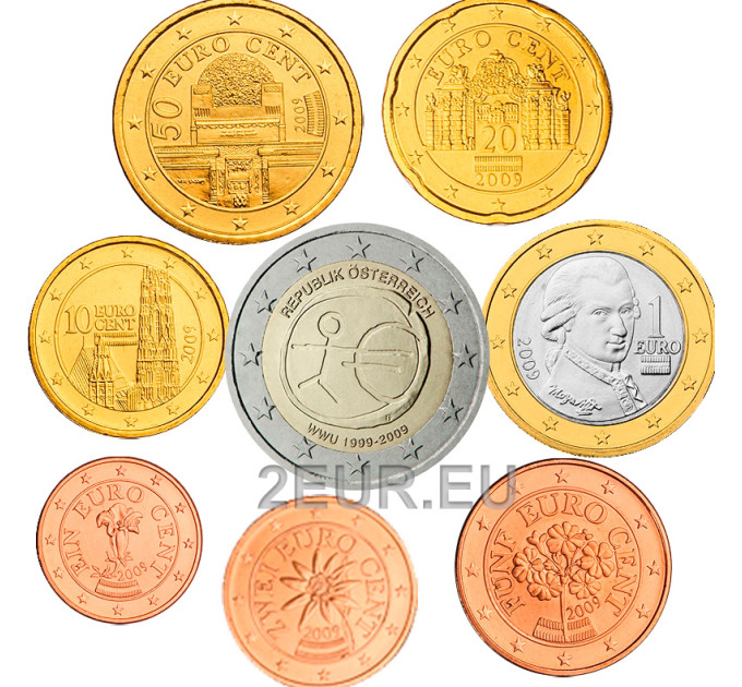 Austria Cartera Euro UNC 2009 por 9.50 € ✅