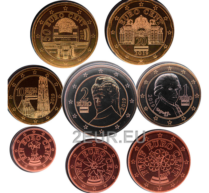 Austria UNC 2019 - Euro coin set for 9.50 € ✅