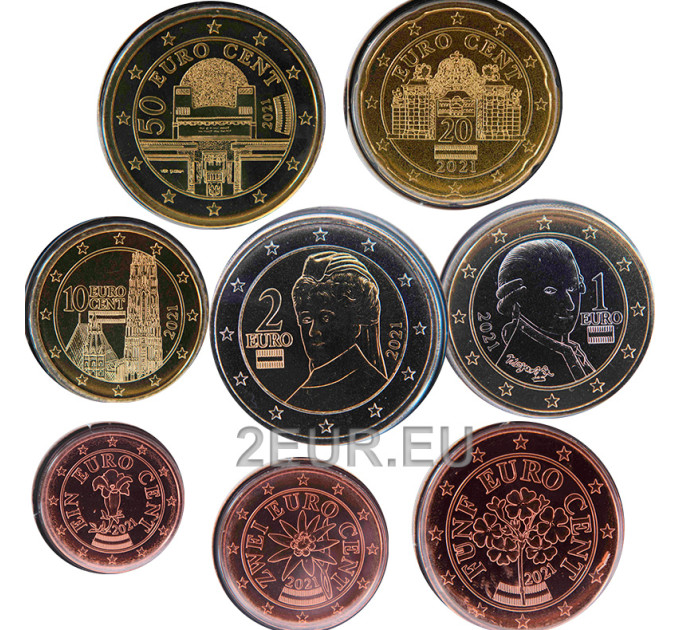 Austria UNC 2021 - Cartera Euro por 8.50 € ✅