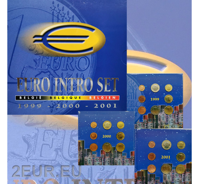 Belgas Serie de euros BU 1999 -2000 - 2001 - Euro Intro por 180.00 € ✅