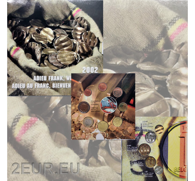 Belgium euro set BU 2002 - Farewell to the franc for 19.00 € ✅