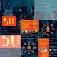 Belgium conjunto de euros BU 2003 - 50 años TV belga