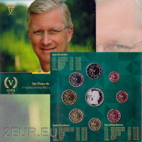 Belgium conjunto de euros BU 2018 - 5 años del rey Felipe - Aniversario del trono