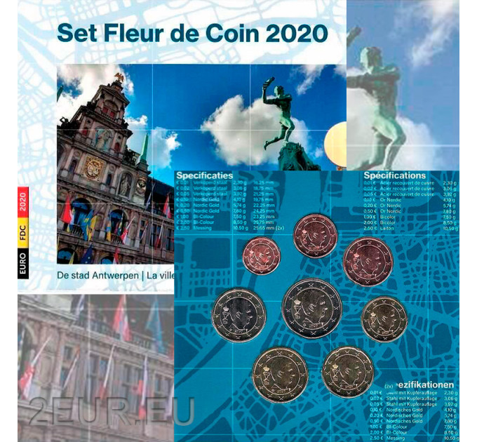 Belgium conjunto de euros BU 2020 - Antwerpen por 34.50 € ✅