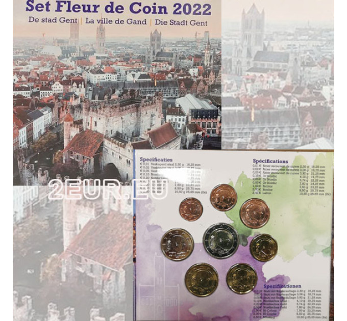Belgium conjunto de euros BU 2022 - La ciudad de Gante por 32.95 € ✅