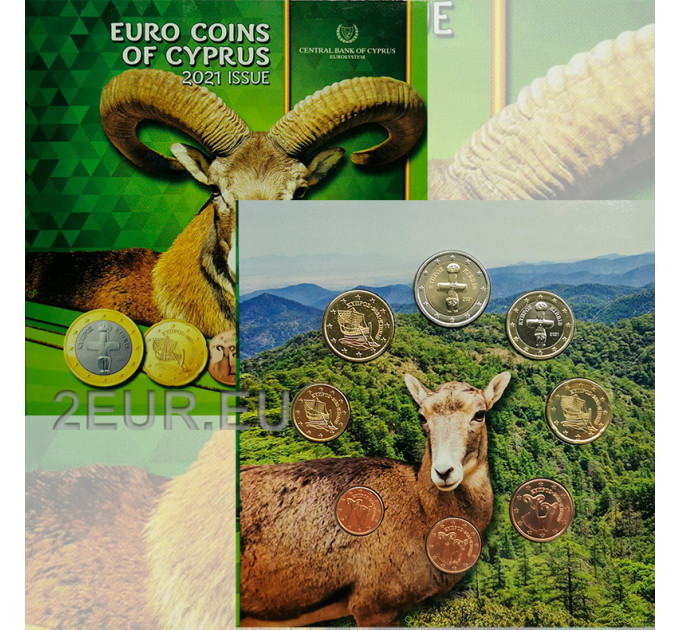 Chipre conjunto de euros BU 2021 - muflón por 30.00 € ✅
