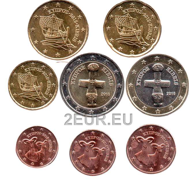 Chipre conjunto de euros UNC 2018 por 8.50 € ✅