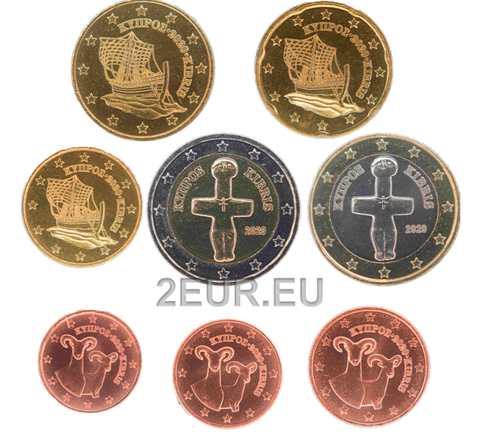 Chipre conjunto de euros UNC 2020 por 8.00 € ✅