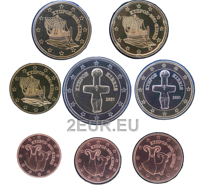 Chipre conjunto de euros UNC 2021 por 7.50 € ✅