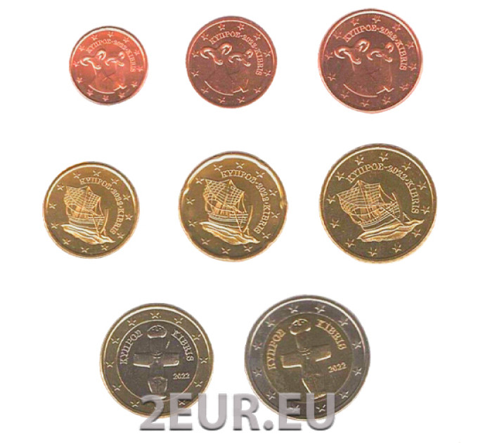Chipre conjunto de euros UNC 2022 por 7.50 € ✅